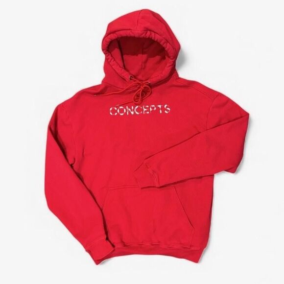 Concepts Jubilee Checkered Hoodie Sz M Red Logo Sweatshirt Made USA Vans Collab - Picture 2 of 10